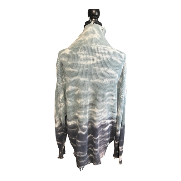 YOUNG FABULOUS AND BROKE Cameron Tie-Dye Distressed Rib-Knit Turtleneck Sweater - Picture 4 of 10